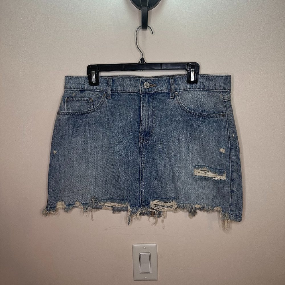 NWOT Distressed Jean Skirt